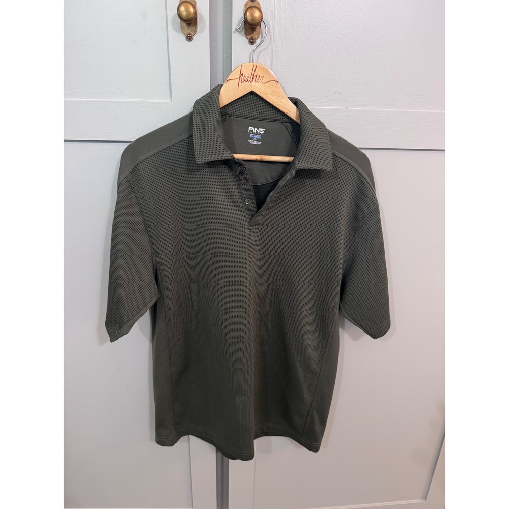 Ping Collection Mens Olive Green Performance Dynamics Golf Polo Shirt Size M